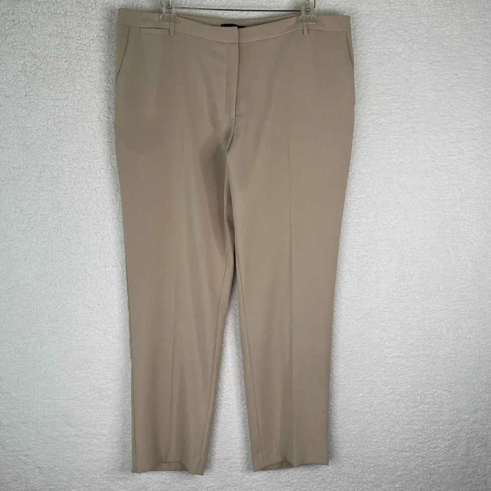 Tommy Hilfiger Womens Beige Dress Pants Size 16 Tan Straight Leg Work Trousers